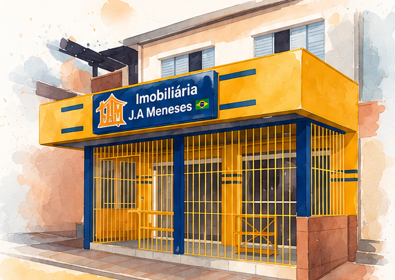 Fachada da loja física da Imobiliária J.A Meneses